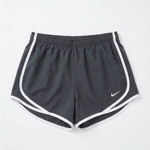 Nike Women's Dark Gray and White Athletic Shorts